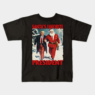 Santa's Favorite President, Humorous Trump Christmas, Santa Trump 2024 Kids T-Shirt